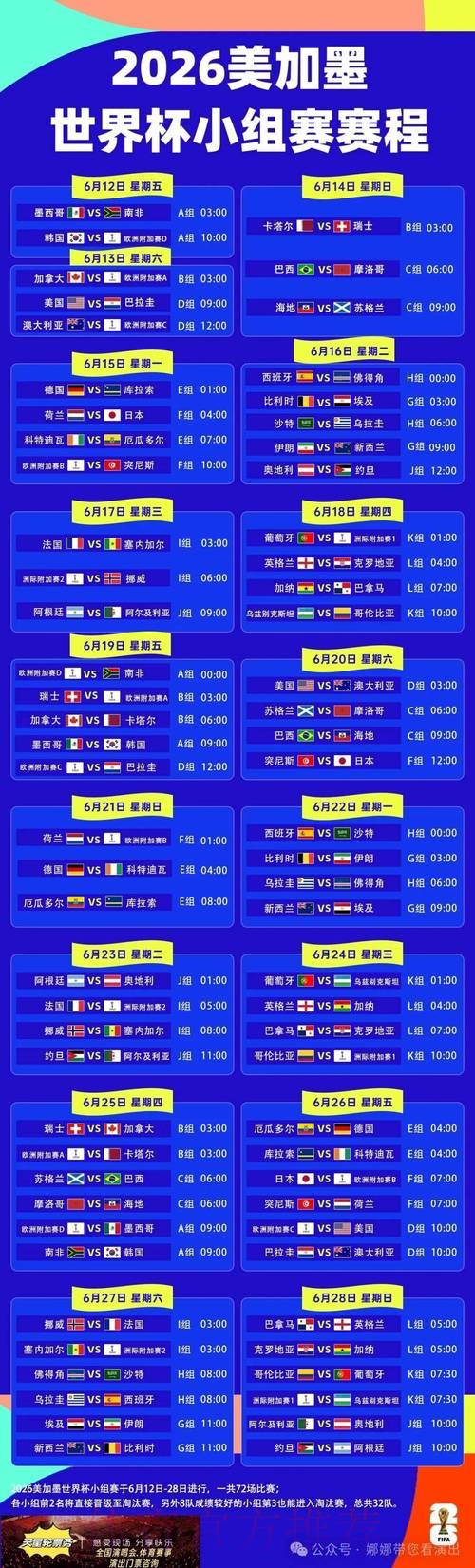 2026世界杯赛程高清版最新时间表怎么看 2026世界杯赛程高清版最新时间表怎么看
